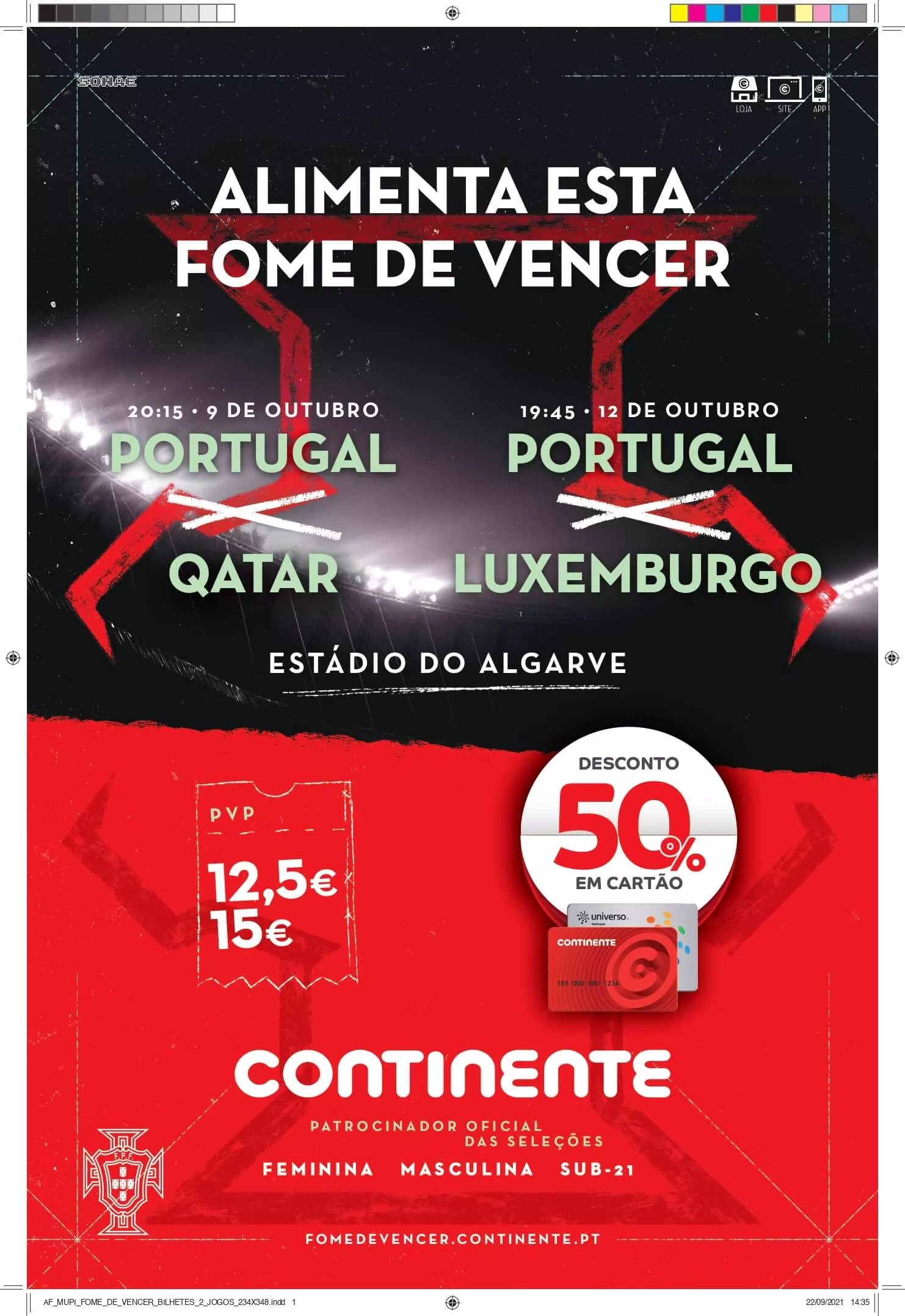 CONTINENTE VENDE BILHETES PARA O 1.º JOGO DE APURAMENTO PARA O EURO'2024 -  MC